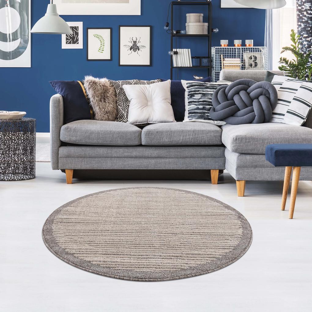 Dekorstudio Moderný okrúhly koberec ART 2231 béžový Priemer koberca: 160cm