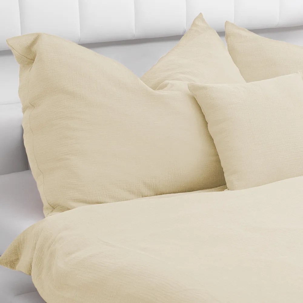 Biante Detské mušelínové posteľné obliečky do postieľky Nature MSN-083 Krémové Do postieľky 90x140 a 40x60 cm