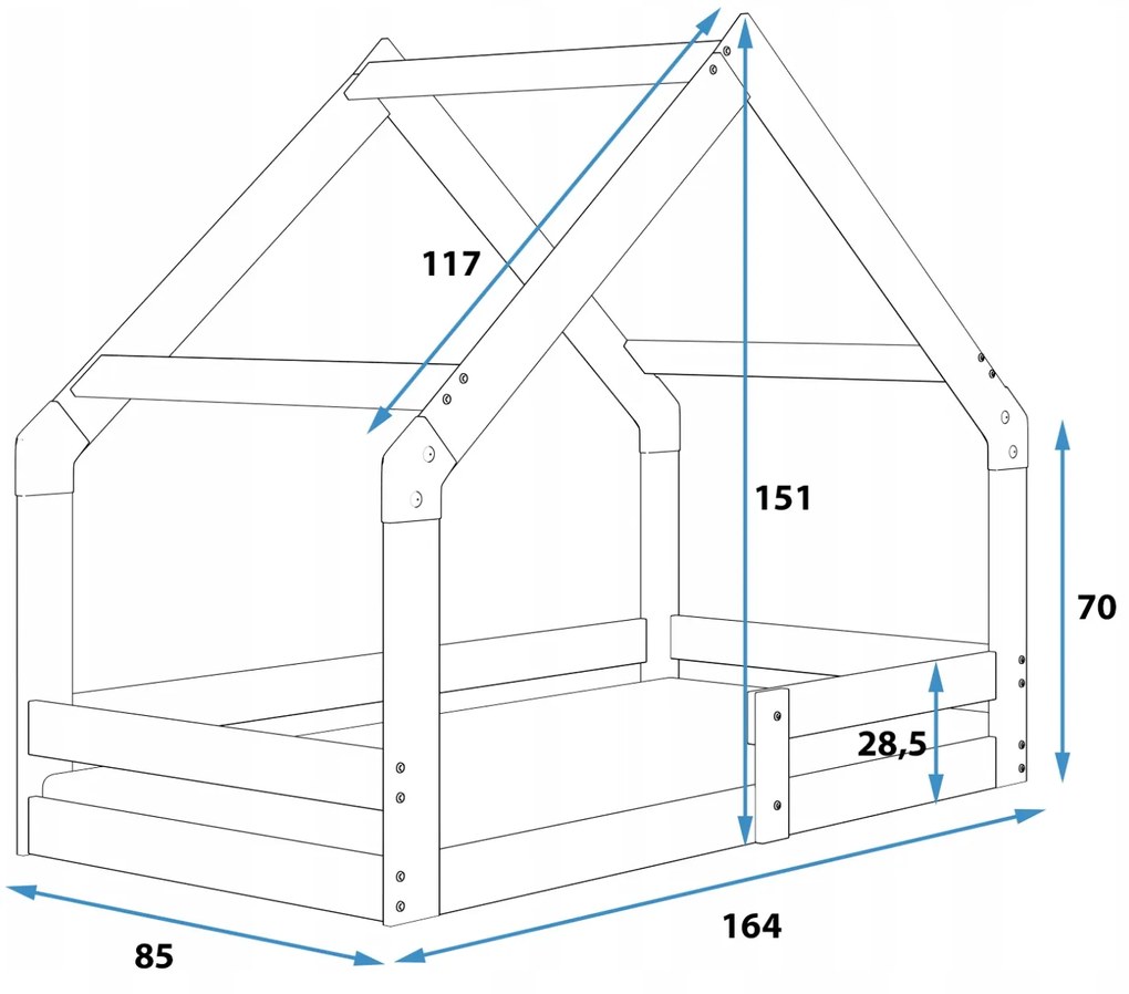 INTERBEDS Detská posteľ Domček 2 - 160x80cm