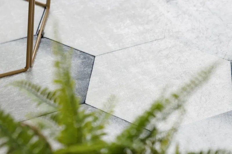 Dywany Łuszczów, Kusový koberec ANDRE Hexagon 3D 1180, 120x170, šedá, chodba / predsieň