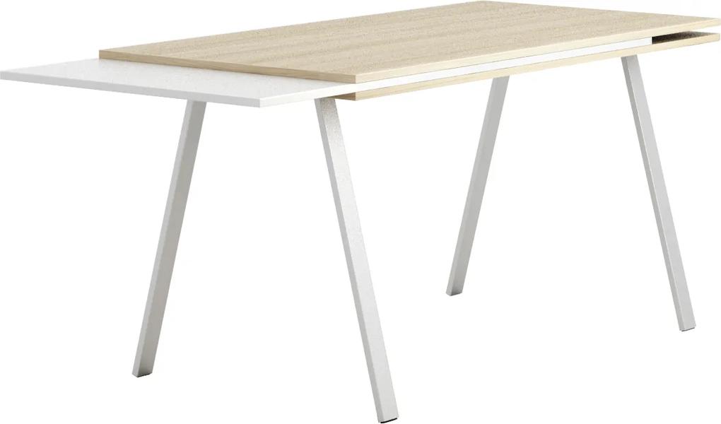 Pracovný stôl kratší Wood BOARDS, dub prírodný dub prírodný / biela 1400 750 750 rovný BOARDS