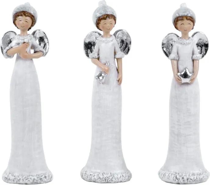 Sada 3 dekoratívnych anjelikov v čiapkach Ego Dekor