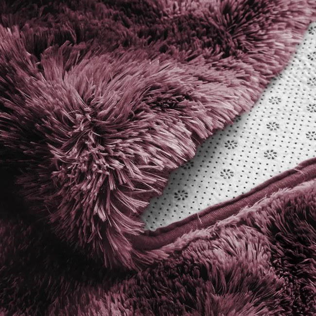 Protišmykový koberec SHAGGY ombré, červený kruh