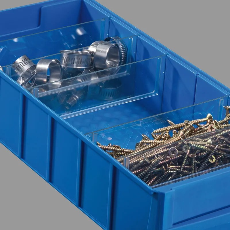 Plastový regálový box ShelfBox typ A - 91 x 300 x 81 mm, 16 ks, modrý