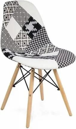 Jedálenská stolička PATCHWORK sivá - škandinávsky štýl