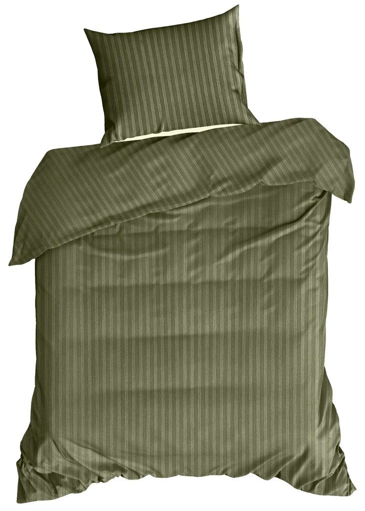 SATÉNOVÉ OBLIEČKY VERA 200X220 CM, 2 KS 70X80 CM OLIVOVÉ