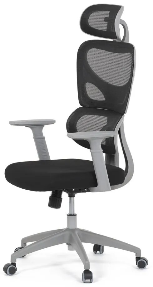 Kancelárska ergonomická stolička GRANT II — sieť, látka, sivá/čierna