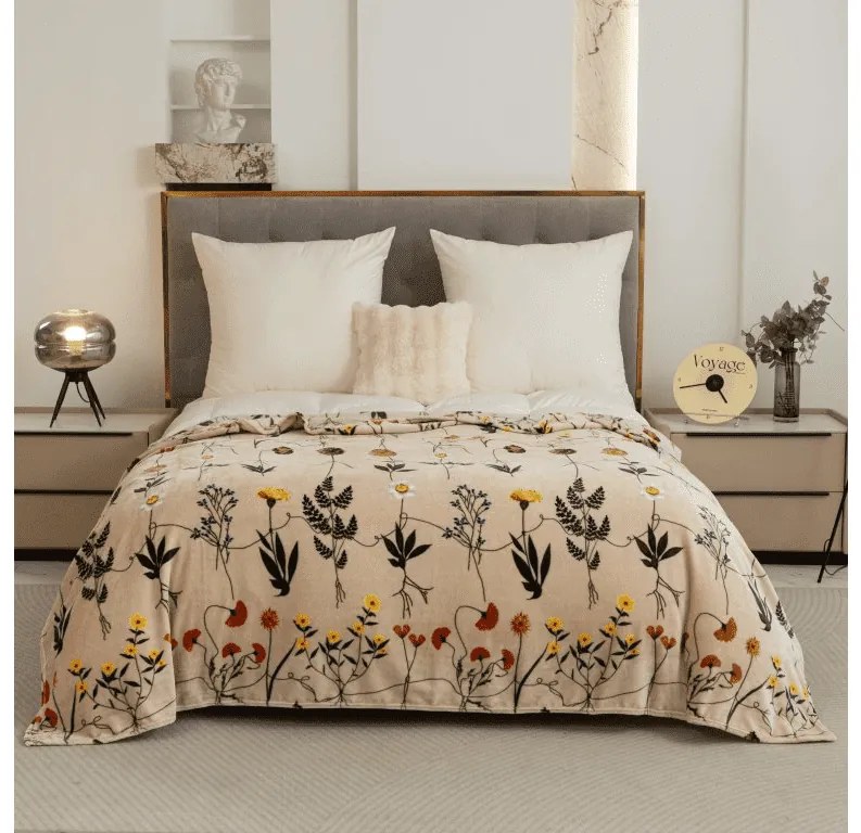 Mikroplyšová deka HERBÁŘ, béžová Rozmer: 200 x 220 cm