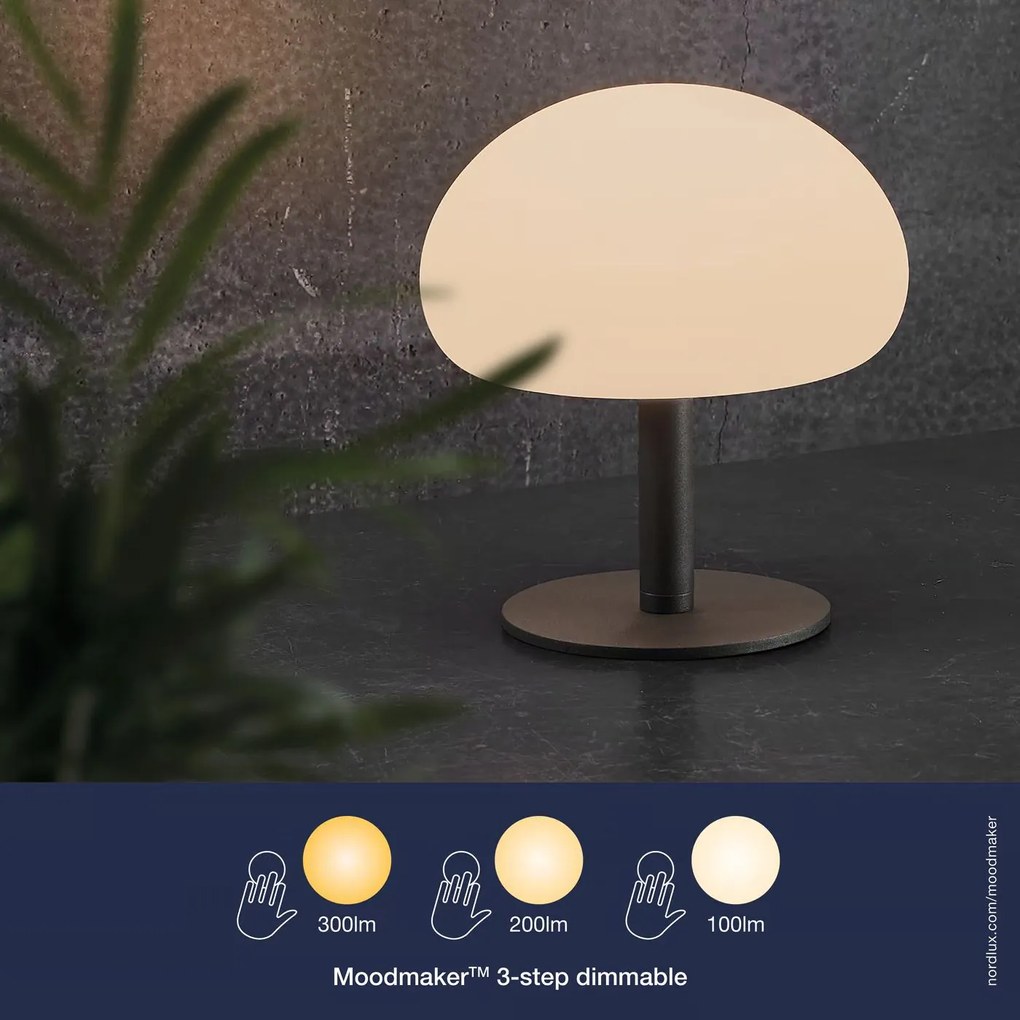 Nordlux Čierna prenosná stolová LED lampa Sponge 20 4,8W 21,5cm 2018135003