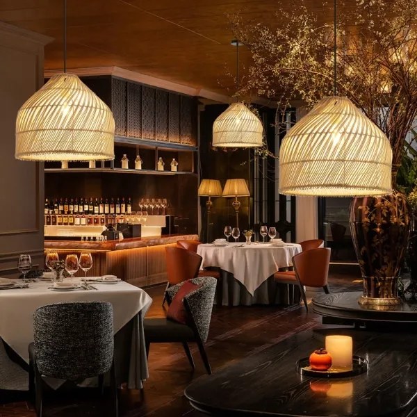 Immax 08264L - Luster na lanku PELO 1xE27/40W/230V pr. 40 cm ratan