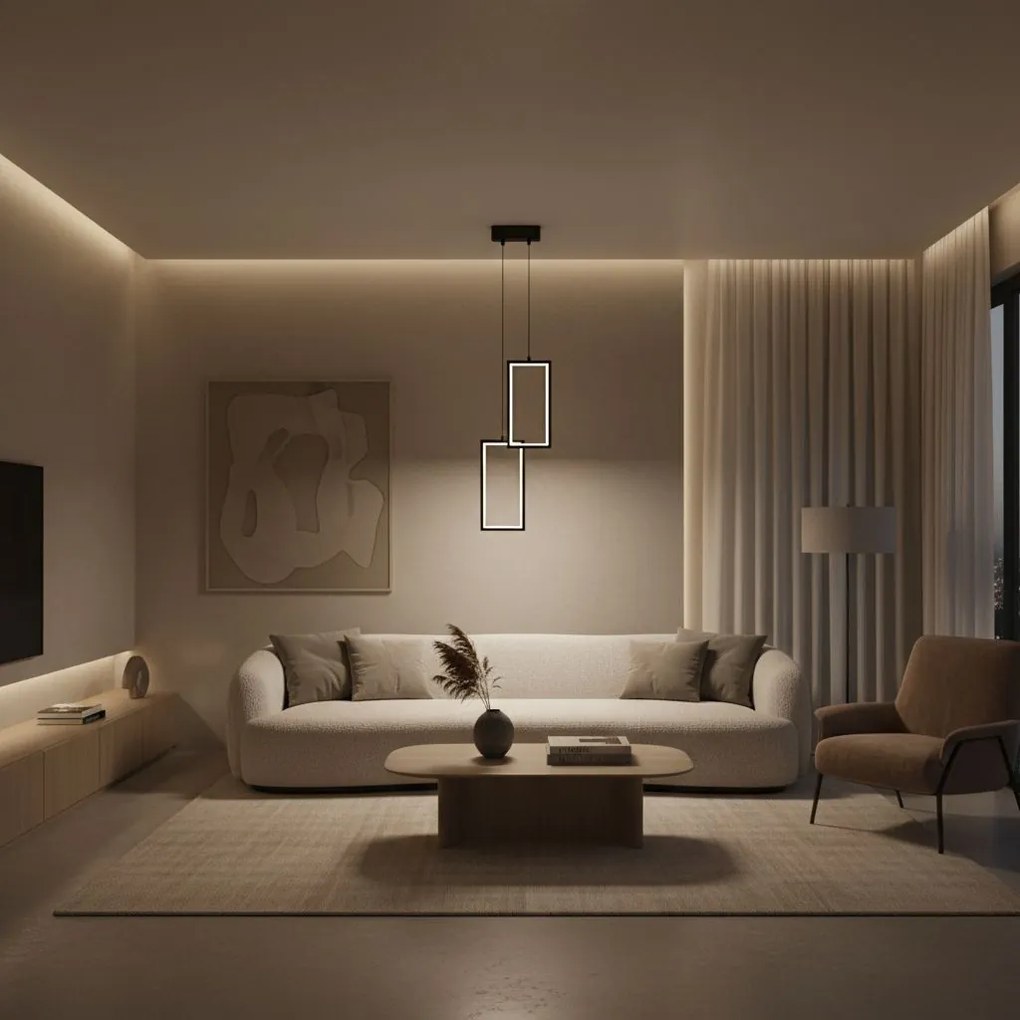 Toolight Toolight, LED závesné osvetlenie, 12W, 3000K, 3500lm, LHJ085-2CP, čierna, OSW-50059