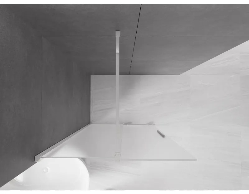 Mexen Velar, sprchová zástena s posuvnými dverami Walk-in 90 x 200 cm, 8mm sklo námraza, chrómová, 871-090-000-33-01