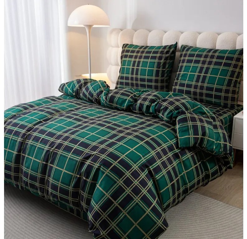 Flanelové obliečky KOSTKA zelené Rozmer obliečky: 70 x 90 cm | 140 x 220 cm
