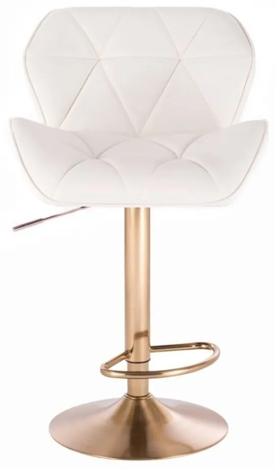 LuxuryForm DESIGN Barová stolička MILANO na zlatom tanieri - biela