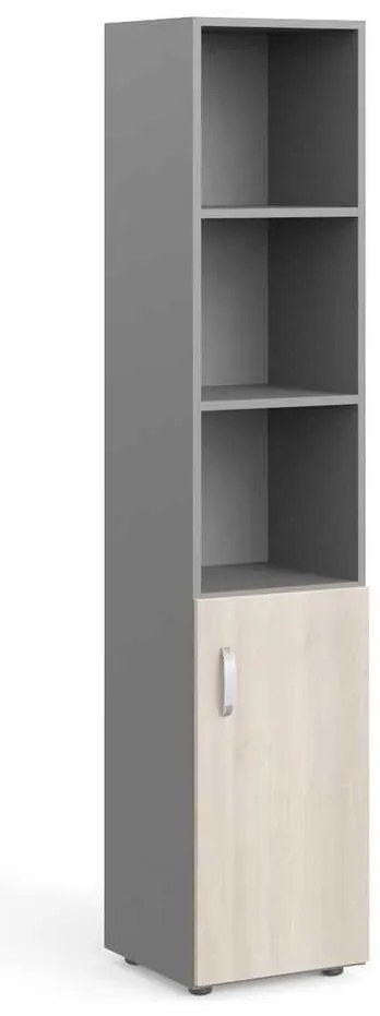 Vysoká skriňa Manager 39,9 x 42,2 x 196,5 cm, pravá, agát svetlý / sivá