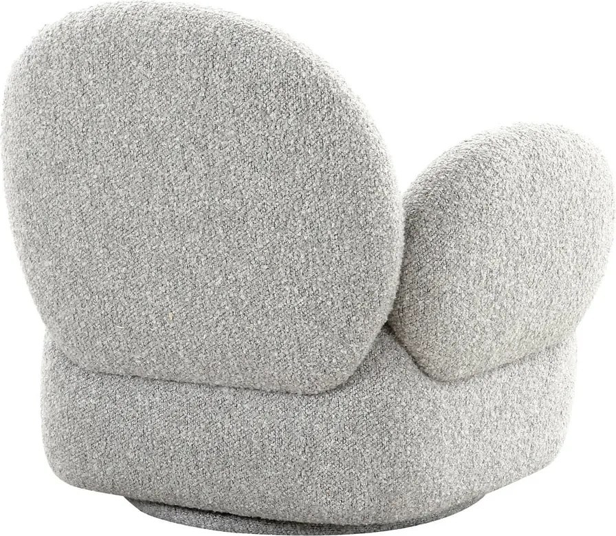 Svetlosivé kreslo z textílie buklé Messina – House Nordic