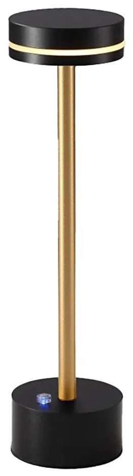 LED stmievateľná nabíjateľná stolová lampa SAM LED/5W/5V 3600 mAh čierna/zlatá