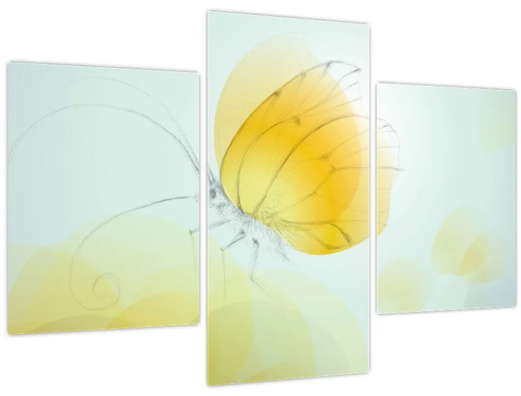 Obraz - Žltý motýľ (90x60 cm)