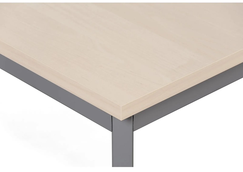 Jedálenský stôl TRIVIA, tmavo sivá podnož, 1600 x 800 mm, breza
