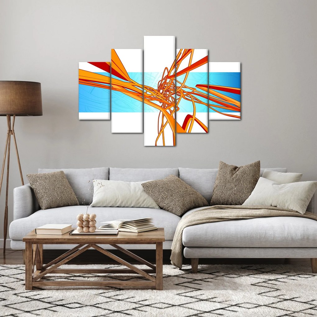 Obraz - Prepletené čiary, abstrakcie (150x105 cm)
