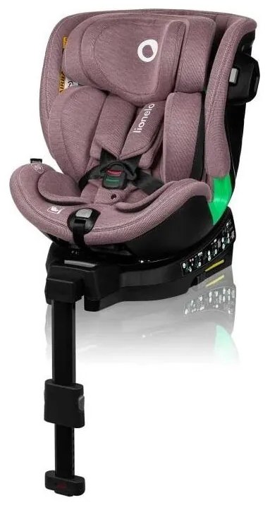 Lionelo - Autosedačka so základňou otočná HARMONY i-Size 40-150 cm ružová