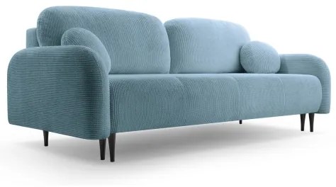 Rozkladacia čalúnená trojmiestna pohovka CLOUDY tyrkysová