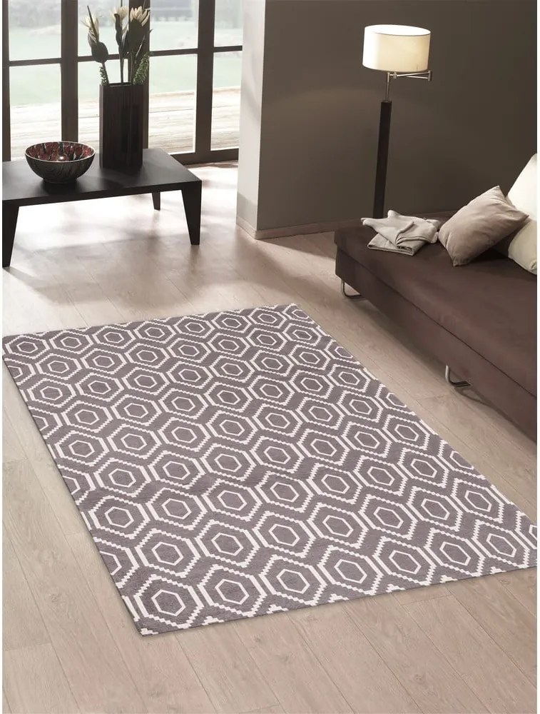 Vysokoodolný kuchynský koberec Honeycomb Hazel, 60x150 cm