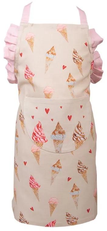 Béžová bavlnená detská zástera so zmrzlinou Frosty And Sweet - 48*56 cm