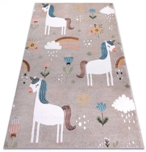 Detský kusový koberec Fun Unicorn with rainbow beige, 240x330, béžová, detská izba, Dywany Łuszczów