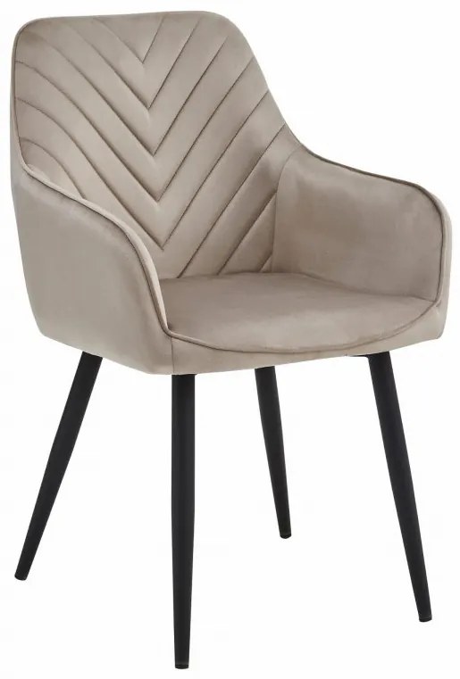 Kreslo NANA - tmavý béžový zamat / čierne nohy