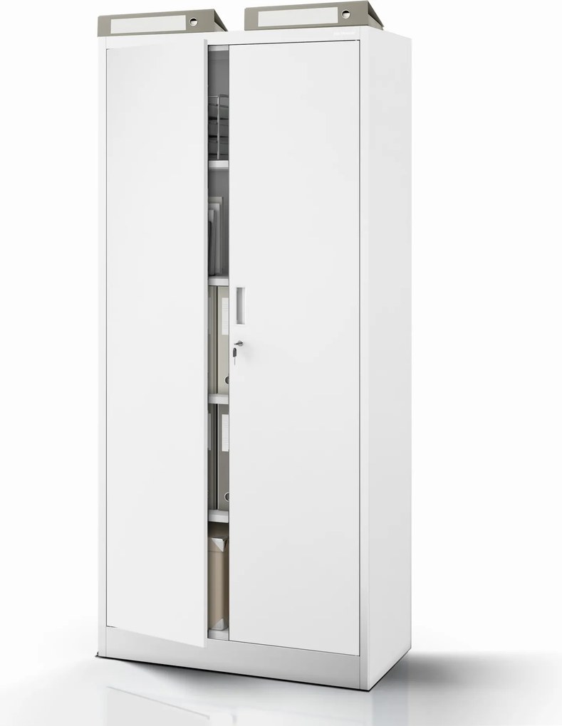 Kancelárska skriňa na dokumenty so 4 policami sivá, 1750x800x400 mm: JAN Compact