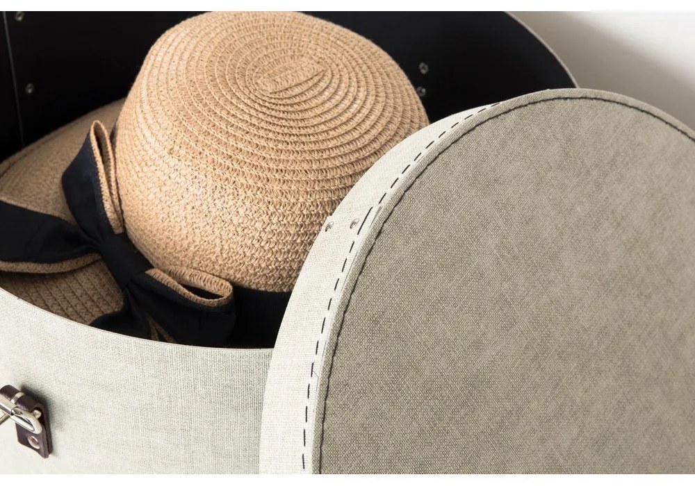 Béžové kartónové úložné boxy v súprave 2 ks s vekom ø 37,5x25 cm Rut Canvas Paper Laminate – Bigso