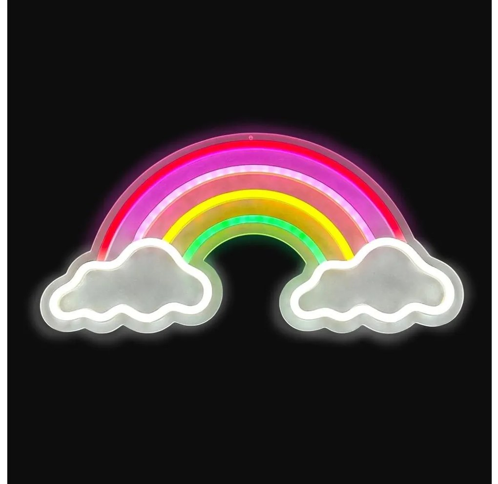 2Kids Toys - LED neónová nástenná dekorácia LED/5W/USB dúha s oblakmi