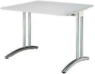 Kancelársky stôl Baron Miro, 80 x 80 x 72 cm, rovné vyhotovenie, svetlosivý