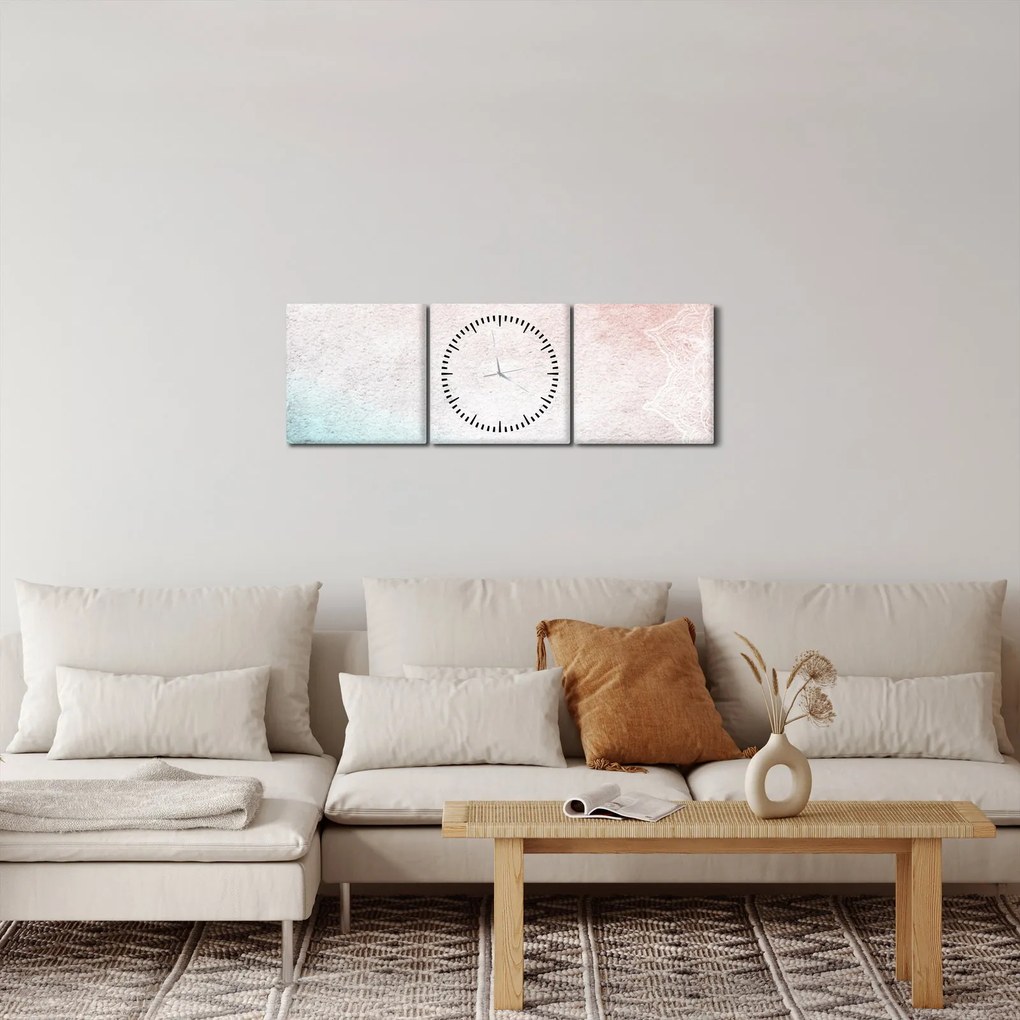Obrázok - Mandaly v stene 2 (s hodinami) (90x30 cm)