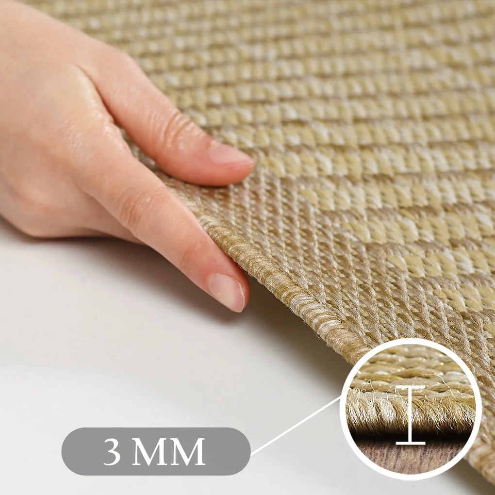 Ayyildiz, Kusový koberec Giza 1410 Beige kruh, 200x200 (priemer) kruh, béžová, chodba / predsieň