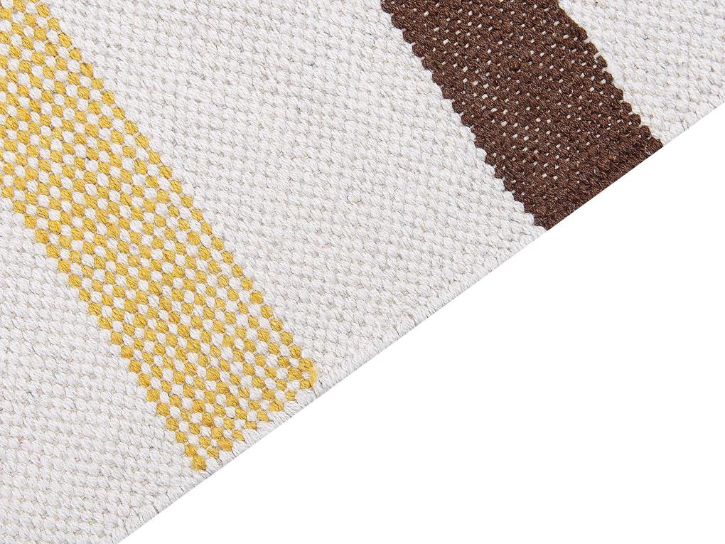 Bavlnený koberec 160 x 230 cm hnedá/béžová HISARLI Beliani