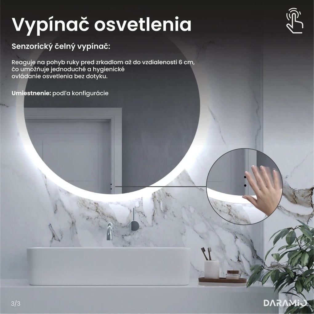 Okrúhle zrkadlo s LED svetlom E1