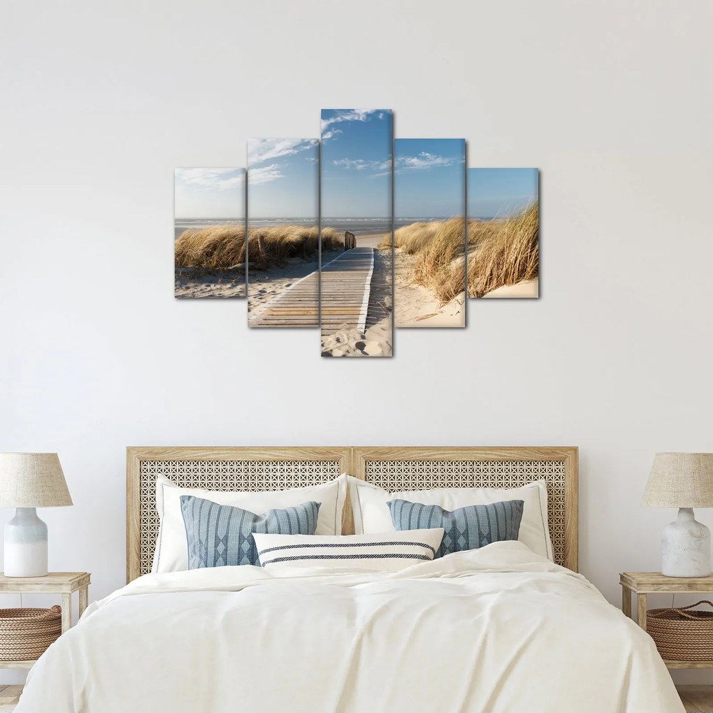 Obraz - Piesočná pláž na ostrove Langeoog, Nemecko (150x105 cm)