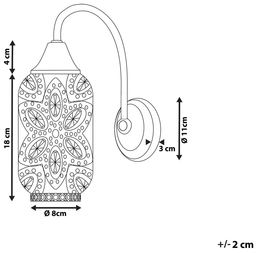 Nástenná lampa strieborná SYSOLA Beliani