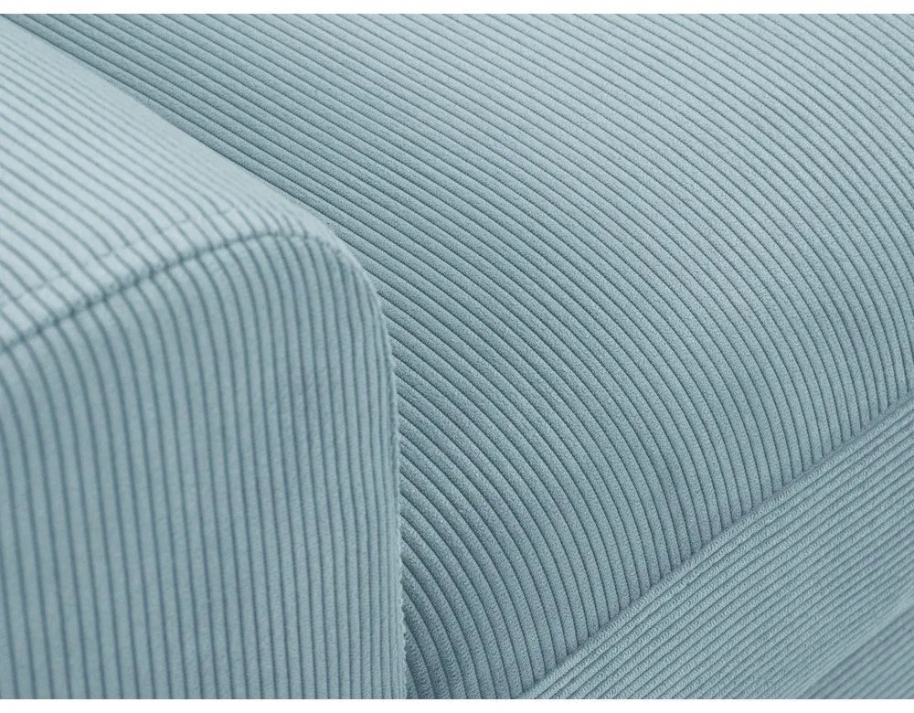 Svetlomodrá menčestrová rozkladacia/s úložným priestorom rohová pohovka (pravý roh/s leňoškou) Kyoto – Cosmopolitan Design