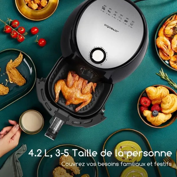 Aigostar - Teplovzdušná fritéza 1500W/230V 3,5l čierna