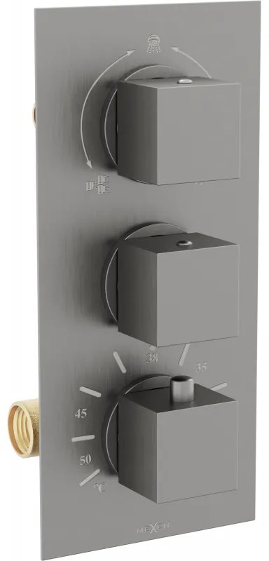 Mexen CUBE - 3-výstupová podomietková sprchová batéria, grafitová, 77503-66