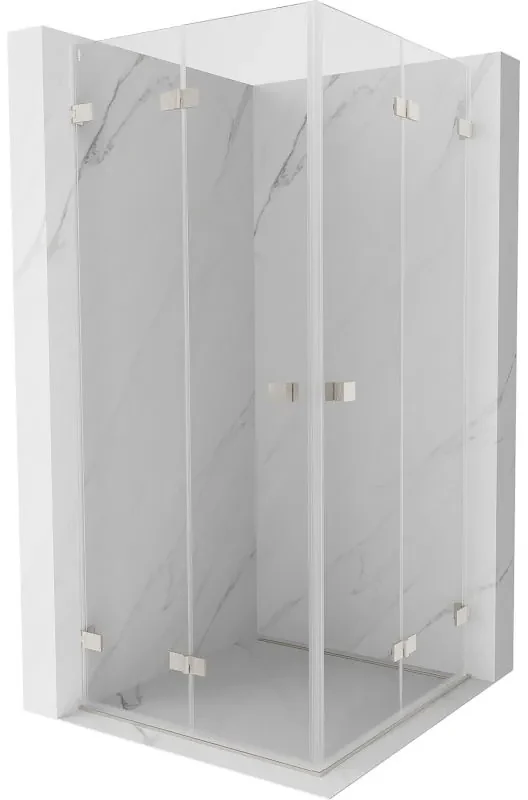 Mexen Lunar-F Duo, skladací sprchový kút 100 x 100 cm, 8mm číre sklo, oceľový profil, 836-100L-100P-97-00