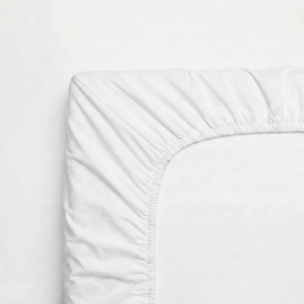 Kvalitex Saténové prestieradlo s gumou biela, 90 x 200 cm