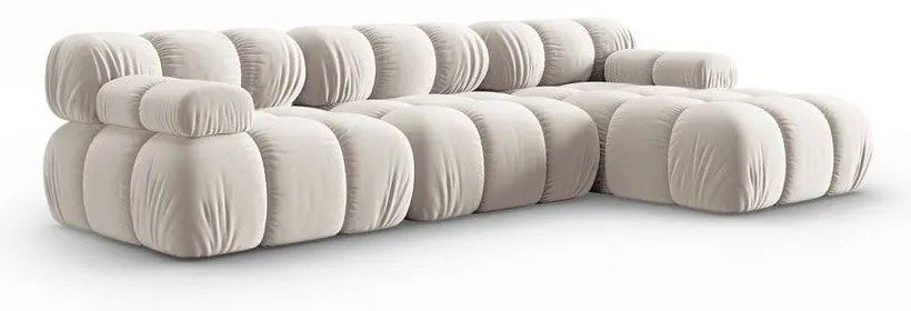 Béžová zamatová modulárna rohová pohovka (pravý roh) Bellis – Micadoni