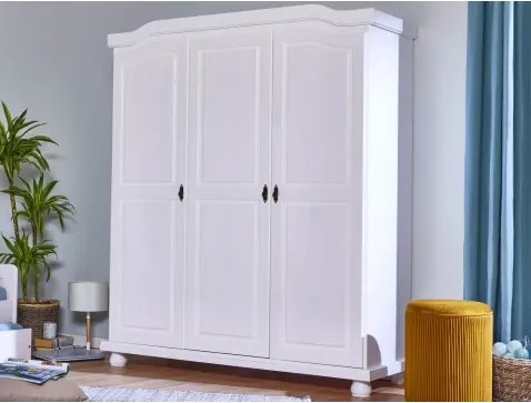 Šatníková skriňa Bastian, bielená borovica%