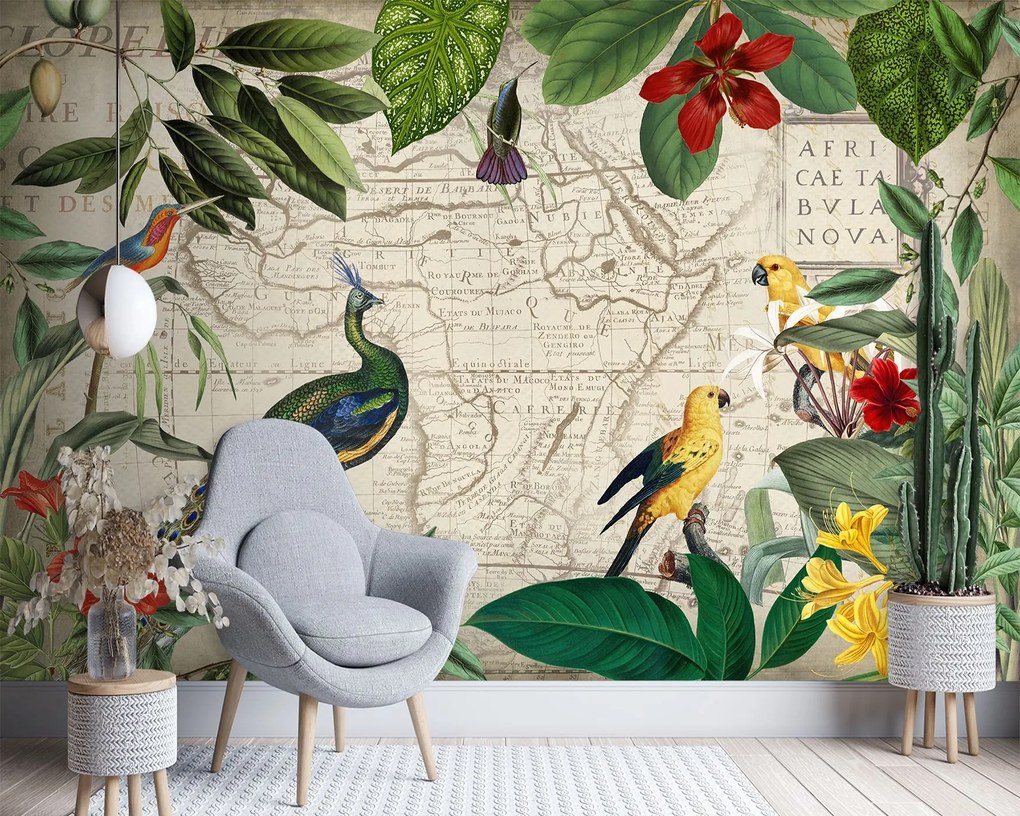 Gario Fototapeta Divoké tropické vtáky - Andrea Haase Materiál: Vliesová, Rozmery: 250 x 175 cm