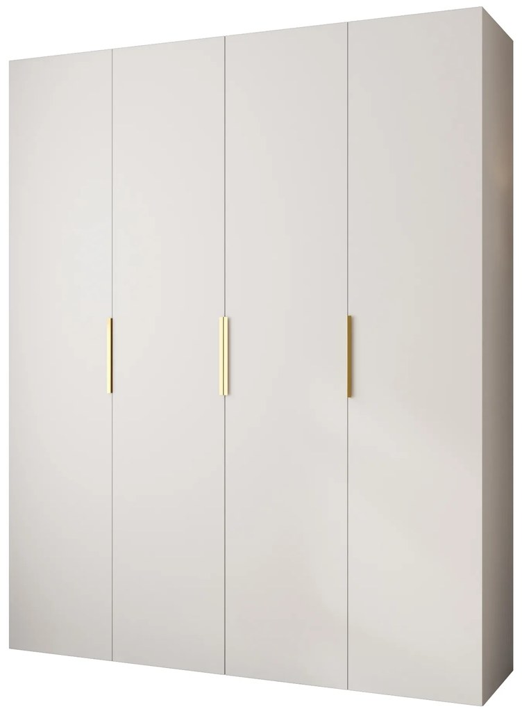 Šatníková skriňa 200 cm Carmela 40-4 (biela + zlatá). Akcia -20%. Vlastná spoľahlivá doprava až k Vám domov. 1126674