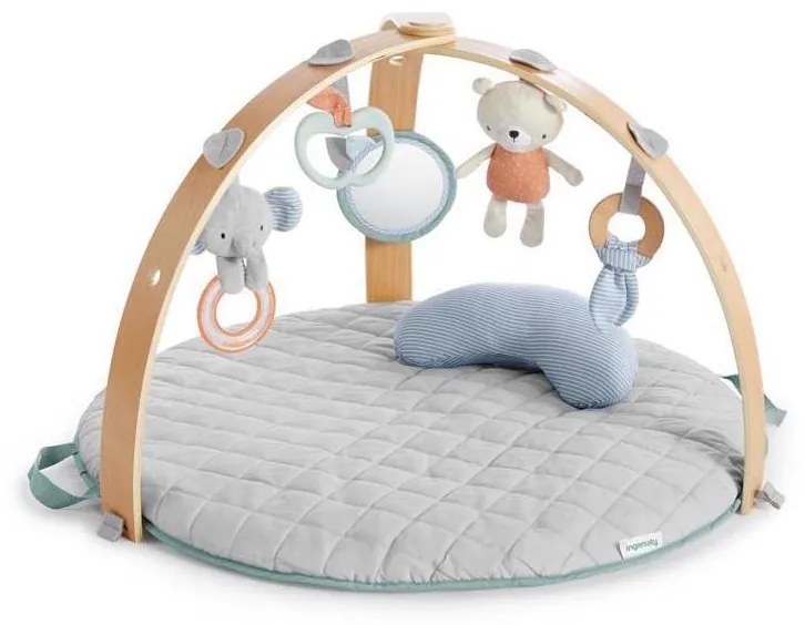 Ingenuity - Detská hracia deka LOAMY mint/šedá